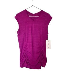 Athleta Pacifica Contoured Quarter Zip Tank UPF - Magenta Sz Medium NWT